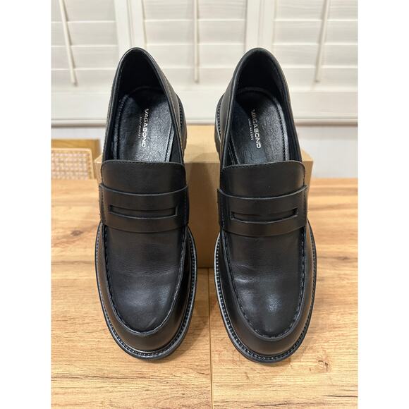 Vagabond Kenova Penny Loafers Black Leather Size 9 US 39 EU NWOB Preppy Chunky - Picture 3 of 13